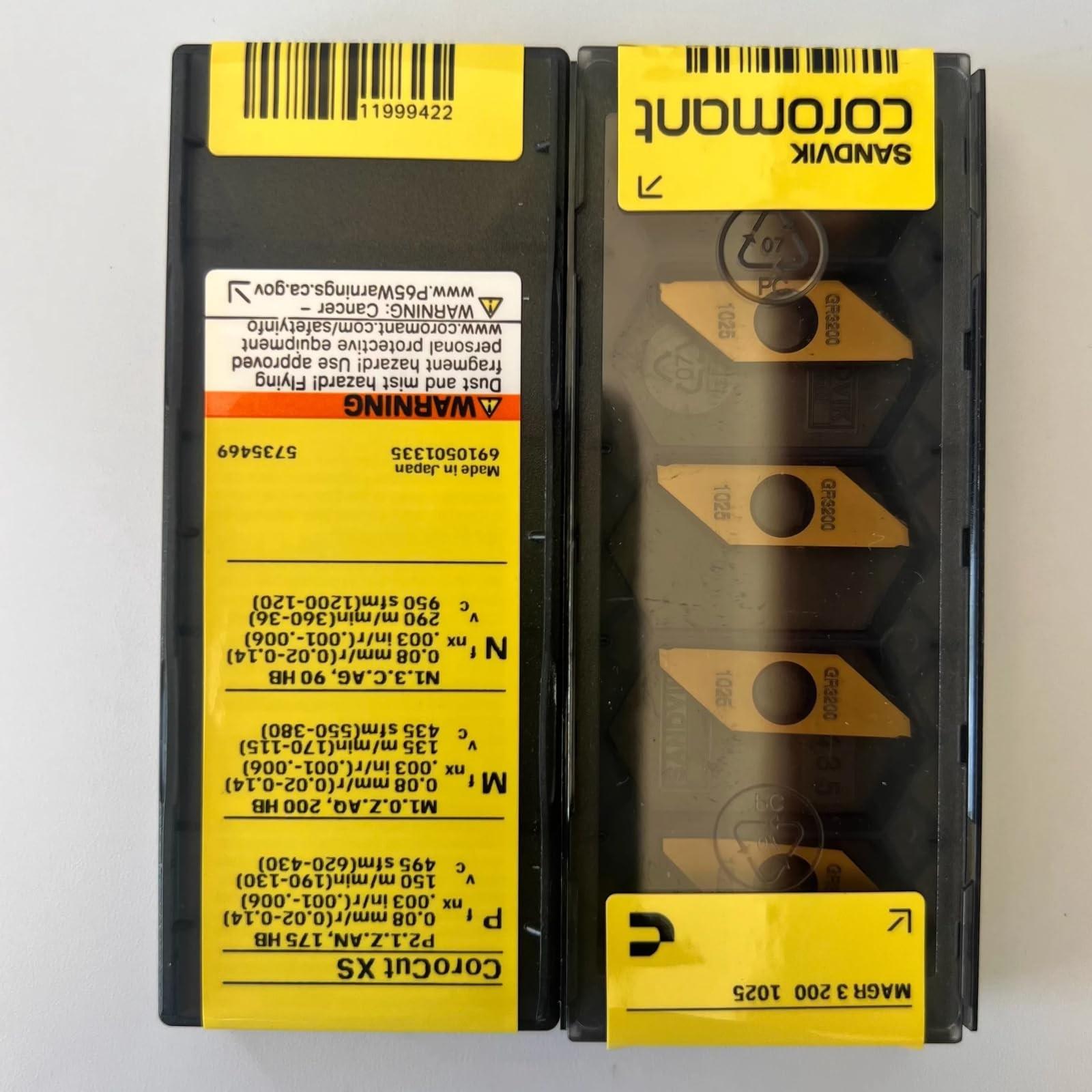 

Original Sandvik / MAGR3200 1025 CNC lathe carbide blade tool 10 Pcs