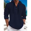 TEMU Trend Fashion Men's Pearl Cotton Small Twill Half Cardigan Hooded Button Sweater
