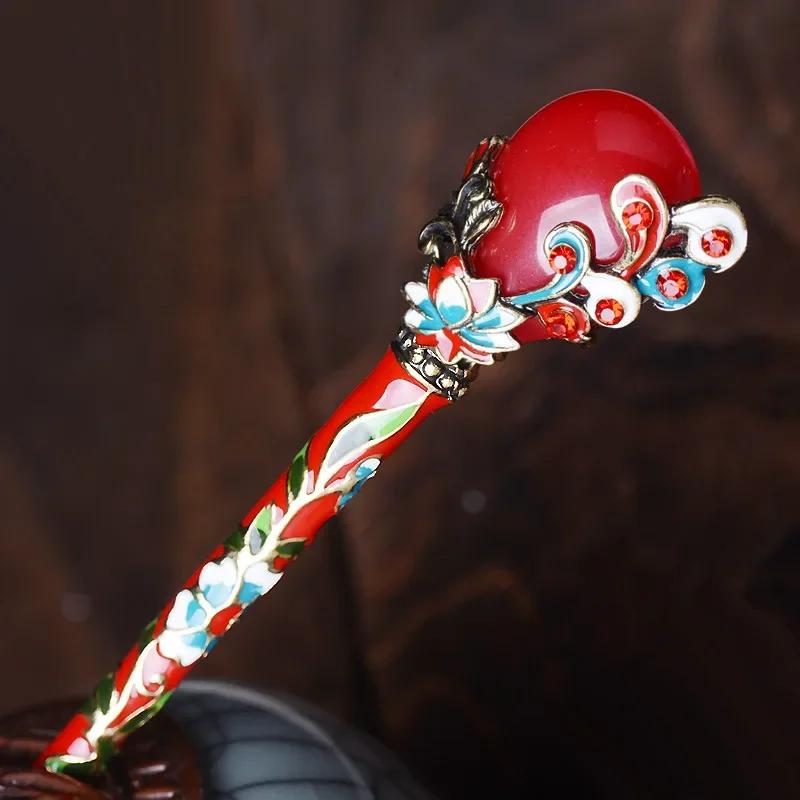 

Ретро нефритовая шпилька женская пан для волос имитация нефрита головной убор сплав шпилька дворцовая классическая шпилька головной убор ювелирные изделия палочка для волос C