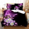 Lila Bettwäsche-Set, Bettwäsche, Bettbezug, Bettdecke, Kissenbezug, 3D-Bettdecke, Lavendel, Schmetterling, Doppelbett, voll, King-Size-Bett, Queen-Size-Bett, Einzelbett