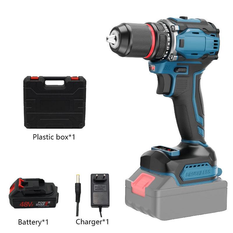 21V Dual-Speed Handheld Electric Drill with 10MM Lithium Battery & Bit Set