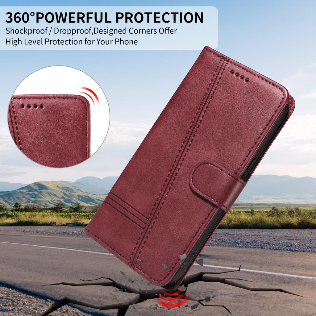 For Honor 600 Lite 5G Leather Wallet Case with Strap Solid Color Phone Stand Cover