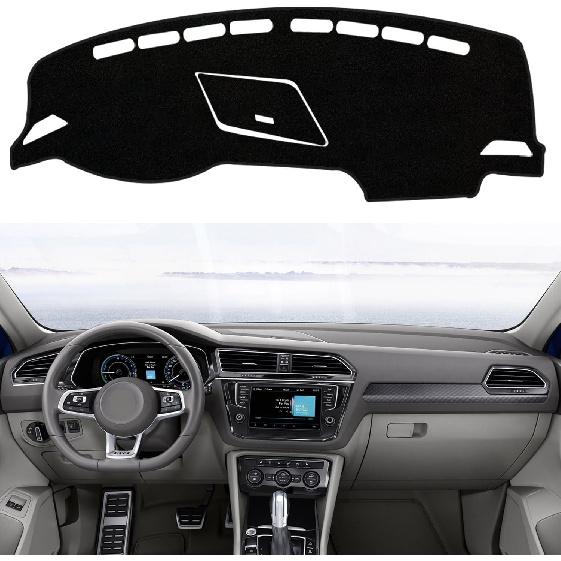 

Rifoda Dash Board Cover Fit for Volkswagen VW Tiguan 2017-2024 Dashboard Cover Mat Non-Slip Carpet Sunshield Pad Sunshade Glare UV Rays Protector Black Edge