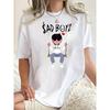 Women's Broken Swing Heart Crying Print T-Shirt Casual Crew Neck Short Sleeve Summer Top