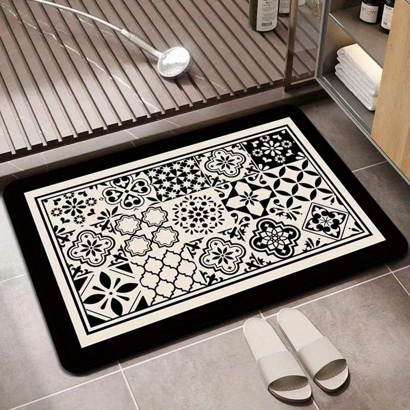 

Flower Toilet Bathroom Super Absorbent Shower Floor Doormats Non Slip Entrance Rugs Diatom Mud Carpet for Home Bedroom Decor 30x40Diatomud