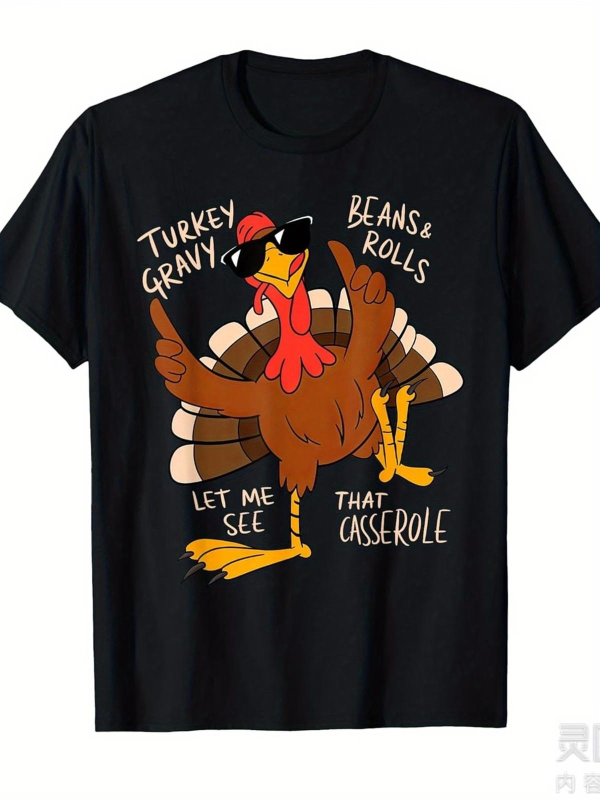 A Humorous Thanksgiving T-Shirt Featuring a Casserole of Turkey, Gravy, Beans, A XL