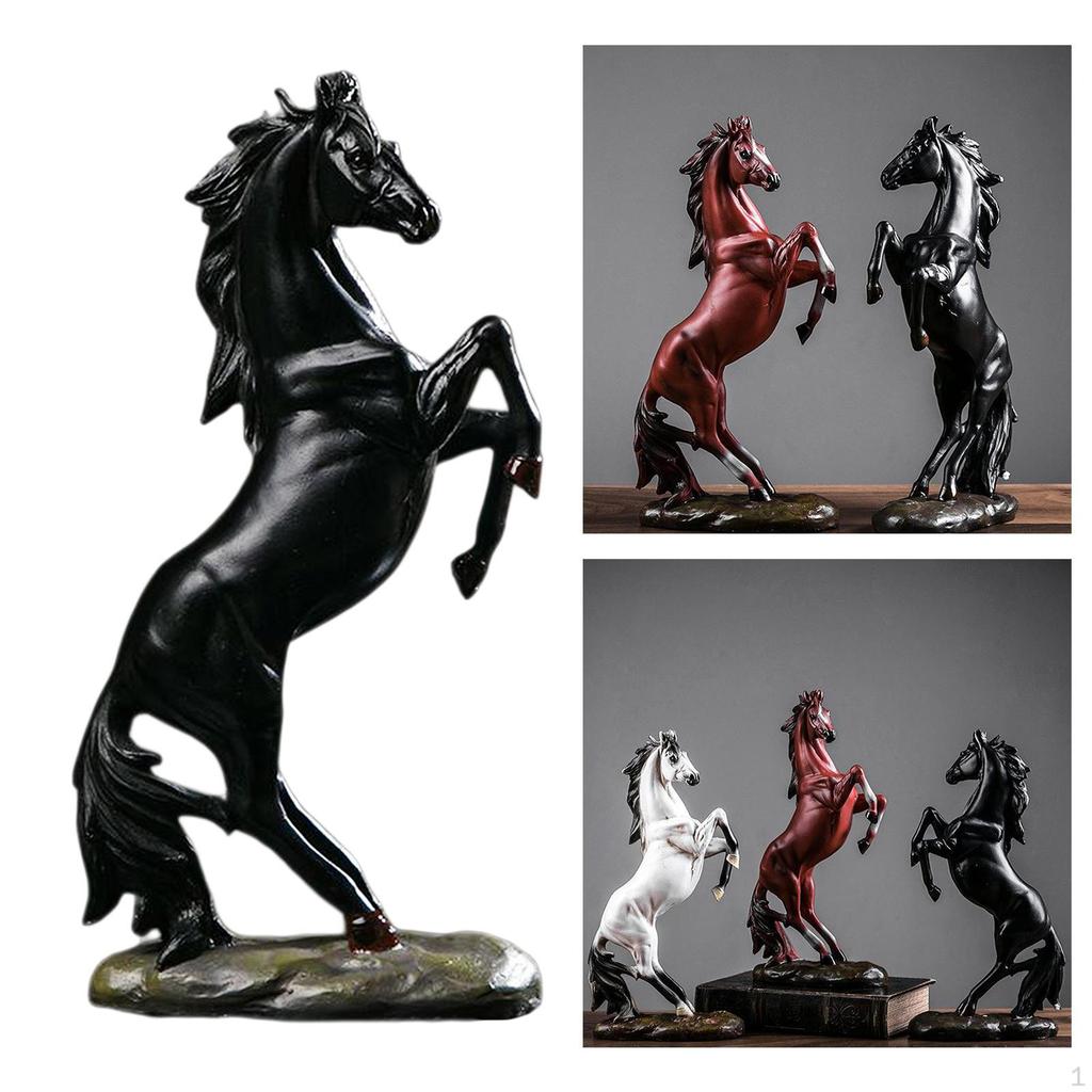 Engraved Horse Standing Statue Figurine Detailed Animal Toy Figures Collective Ornaments