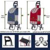 Jieshi Folding Stair Climbing Shopping Cart with Seat