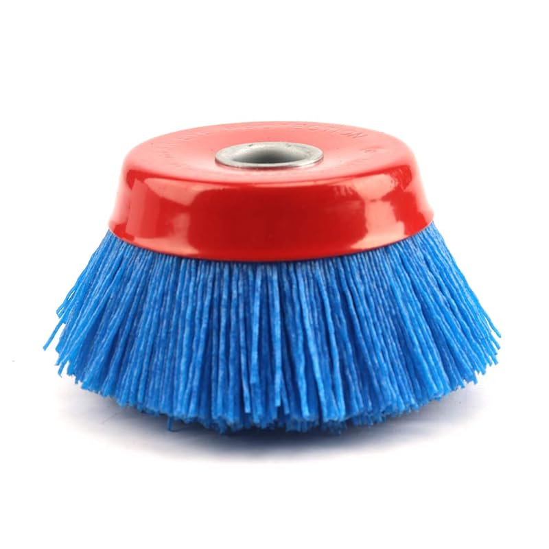 4'' x 5/8'' Nylon Filament Wheels Cup Brush Set for Angle Grinder Grit 120,Nylon Drill Brush Kit for Removal Rust Corrosion Paint(1Pcs-Gray Cup Rush)