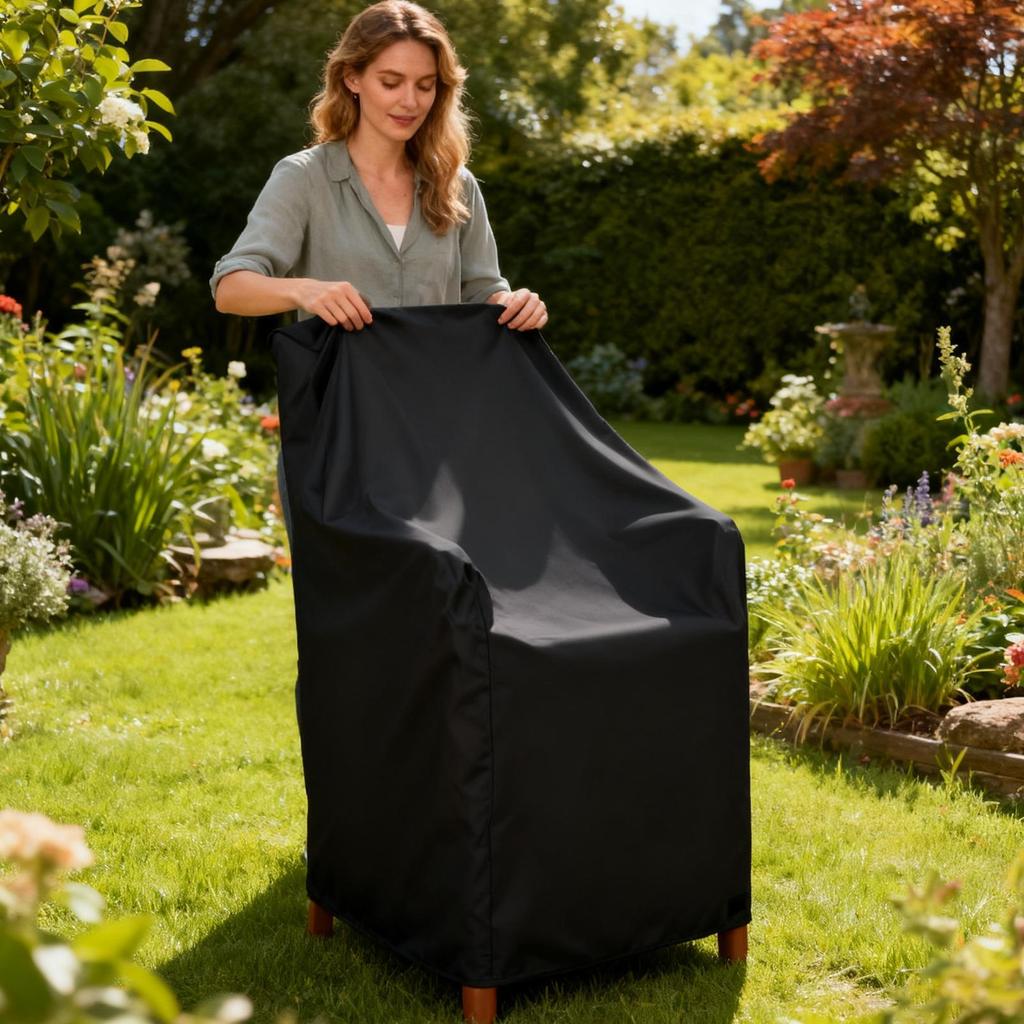 Outdoor Patio Chair Covers UV Resistant Waterproof Heavy Duty Furniture Protection Deck Porch Chair Cover for Balcony Lawn