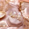 Exquisite Design Fish Tail Earrings Zircon Fish Tail Stud Earrings Pearl Crystal Earrings  Commute