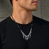 Xiaomi Vnox Punk Cone Spike Pendant Necklace for Men, Stainless Steel Black Leather Cord Choker Gothic Layered Chain Daily Jewelry Gift
