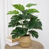 Biomorphic Green Fake Potted Plants with Leaf and Turtle Shell Design for Indoor Decoration