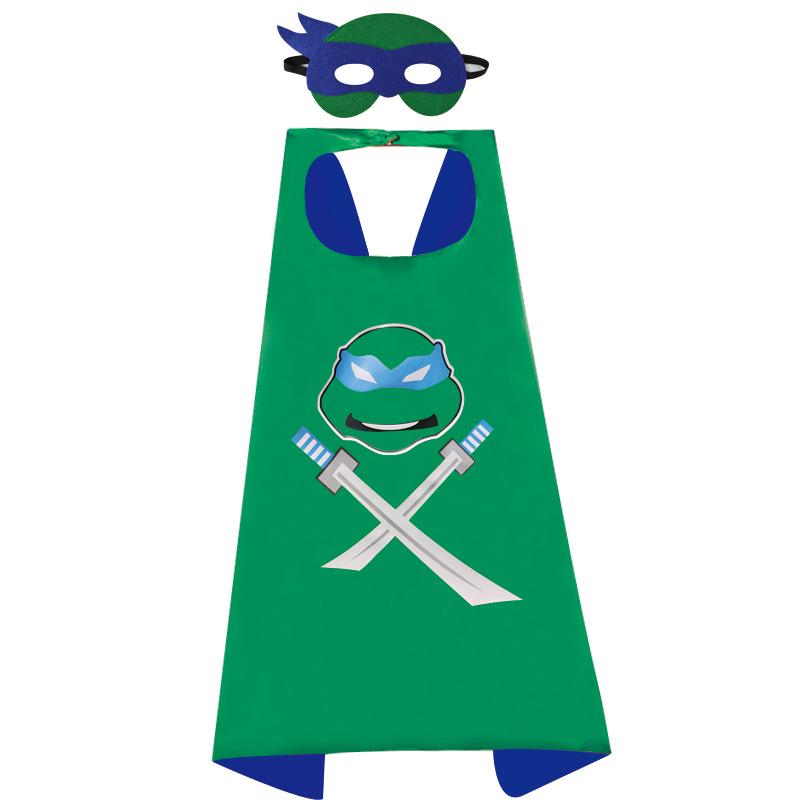Children's Double-Layer Ninja Turtle Cosplay Cape - Halloween & Christmas Costume