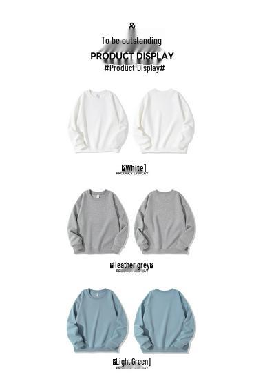 2026 Autumn Unisex 300g Cotton Round Neck Drop Shoulder Sweatshirt - Loose, Comfortable, and Skin-Friendly
