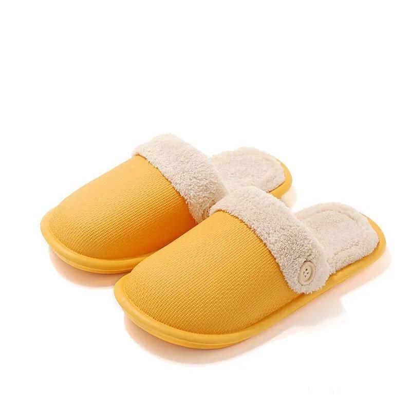 Winter cotton slippers can be disassembled and washed men's and women's shoes are warm couple's home added with plush slippers