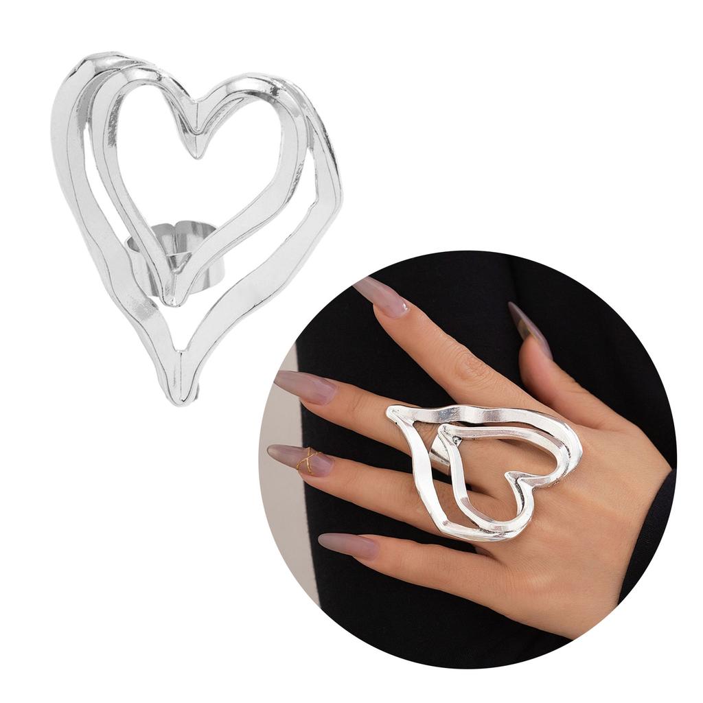 Unique Metal Finger Rings Jewelry Charm Unique Exaggeration Finge Rings Adornment Chic Metal Rings Accessory for Couples