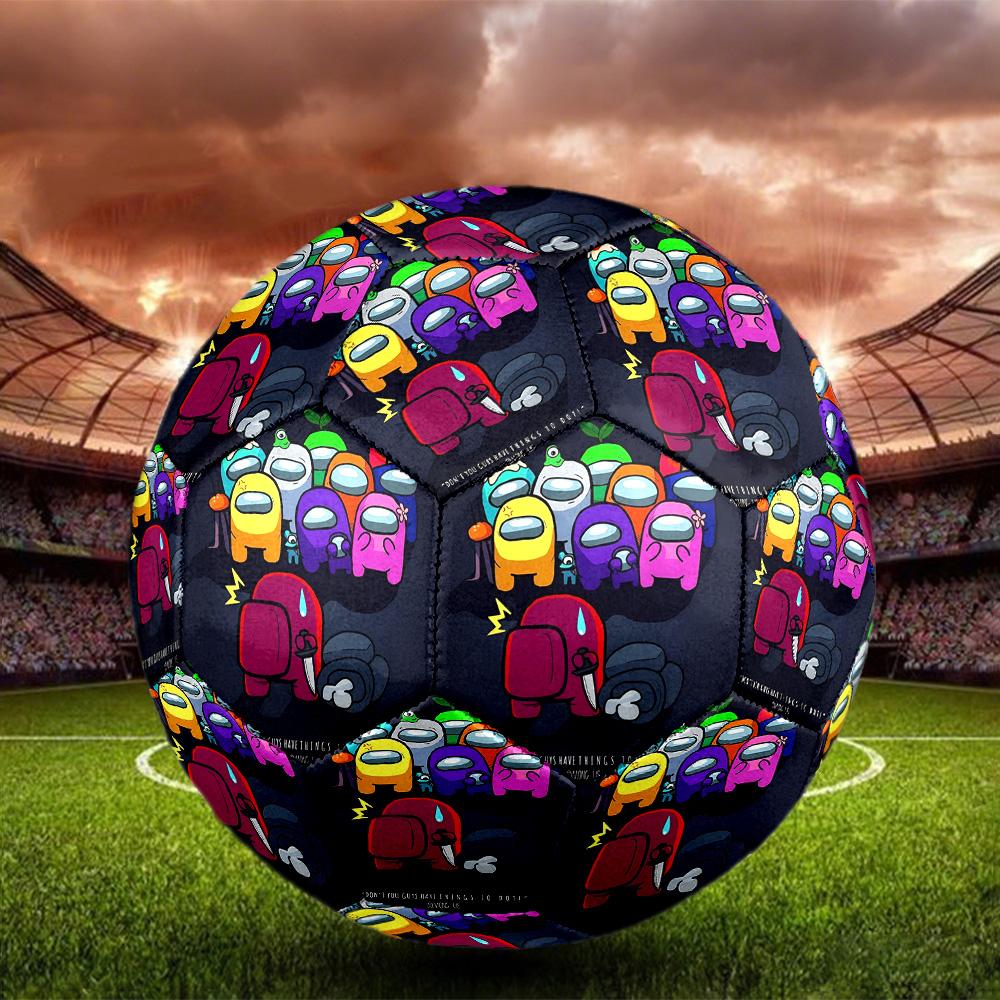 Among Us Print Size 5 Soccer Ball, Standard Match Football for Sports Game and Team Practice, Ideal Gift for Soccer Fans