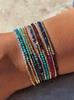 Vlen Women's Adjustable Bracelet with Textured Corrugated Beads Bijoux Natural Stone Dainty Jewelry Gift