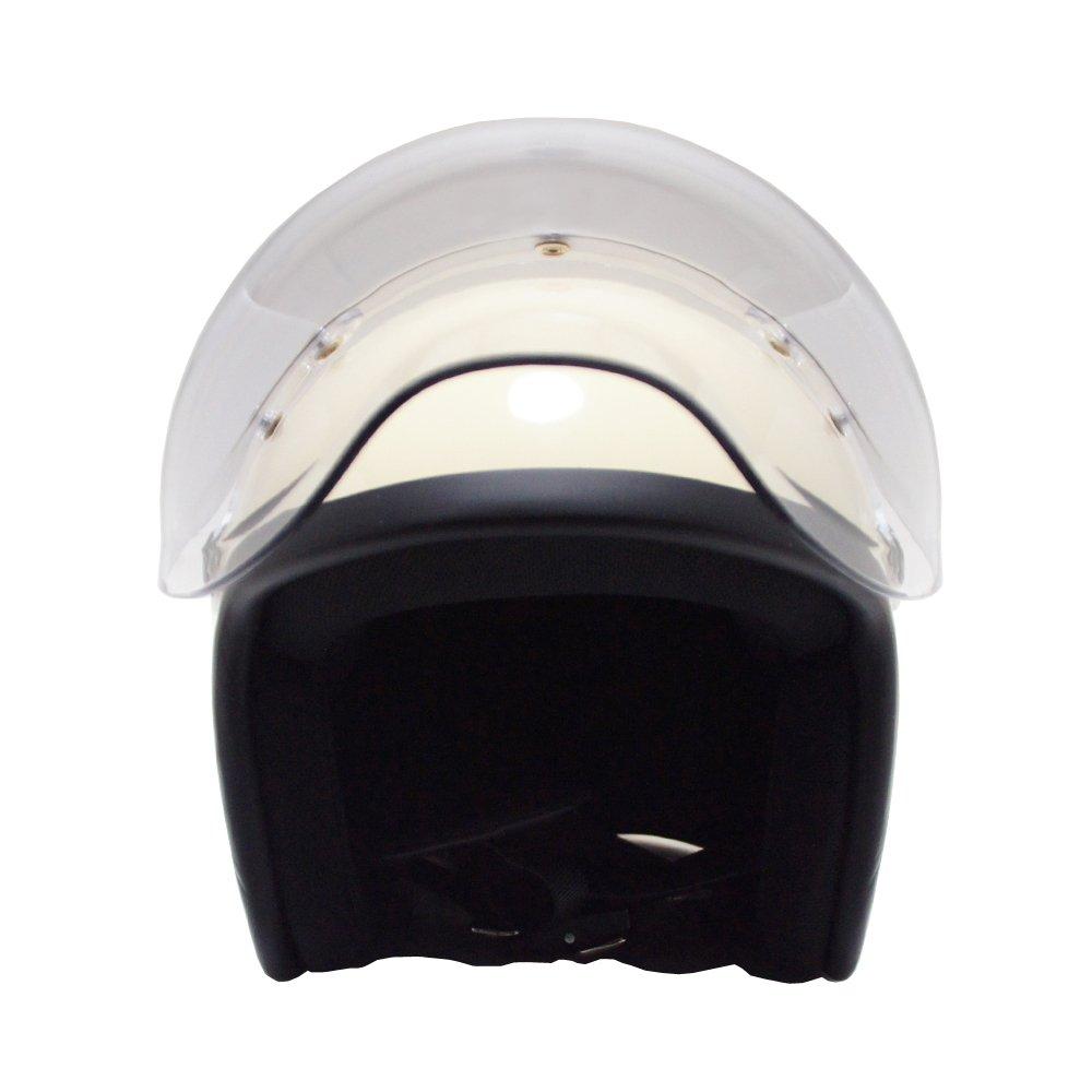 Motorcycle Jet Helmet with Bubble SG Mark One Size Fits B&B Shield, Certified, Ivory, All, BB-004