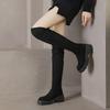 Women's Thick Heel Cotton Boots Winter New Round Head Suede Sleeve Thick Sole Anti-slip Wear-resistant Over-the-knee Boots
