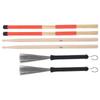 Drum Sticks Set 5A Classic Maple Rod Instrument Accessory with Retractable Brushes for Jazz