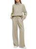 Damen Zweiteiler Oversized Halbreißverschluss Sweatshirt und Weite Hose Lässiges Set