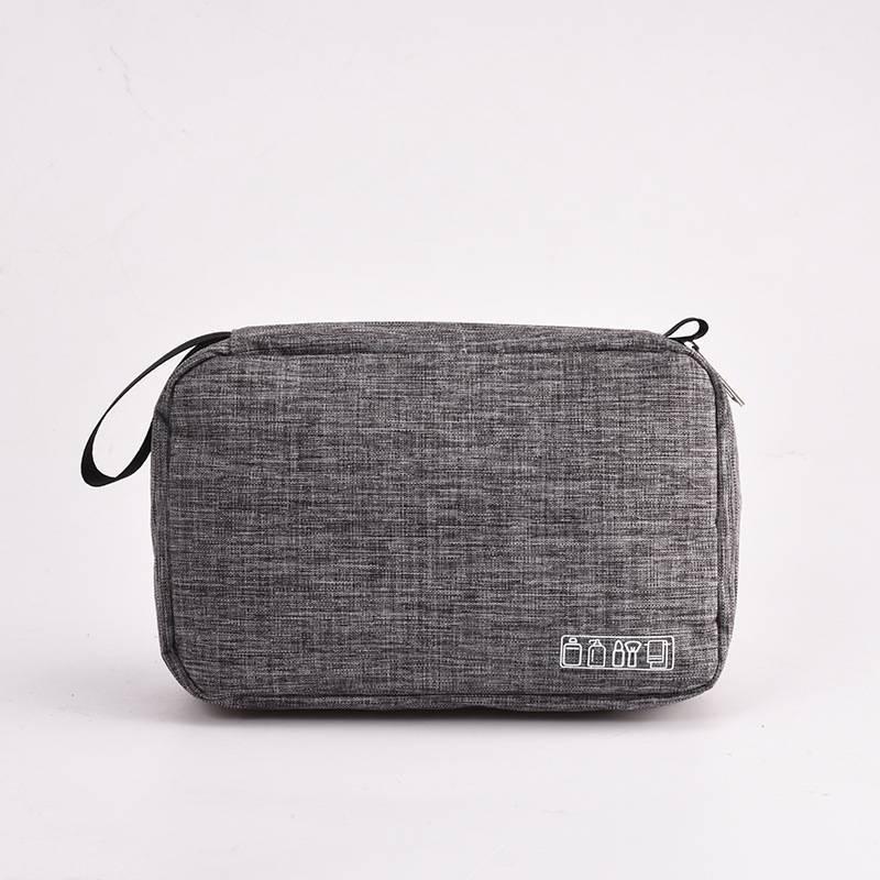 

Large Capacity Makeup Bag Fashion Simple Exquisite Classic Travel Style Storage серый