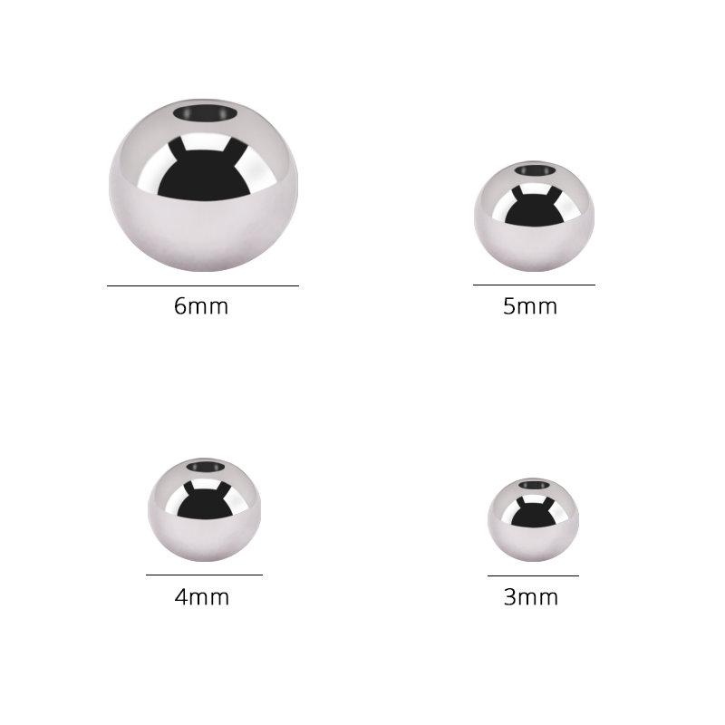 Original Gold Color Metal Spacer Beads 304 Stainless Steel Smooth Round Loose Beads