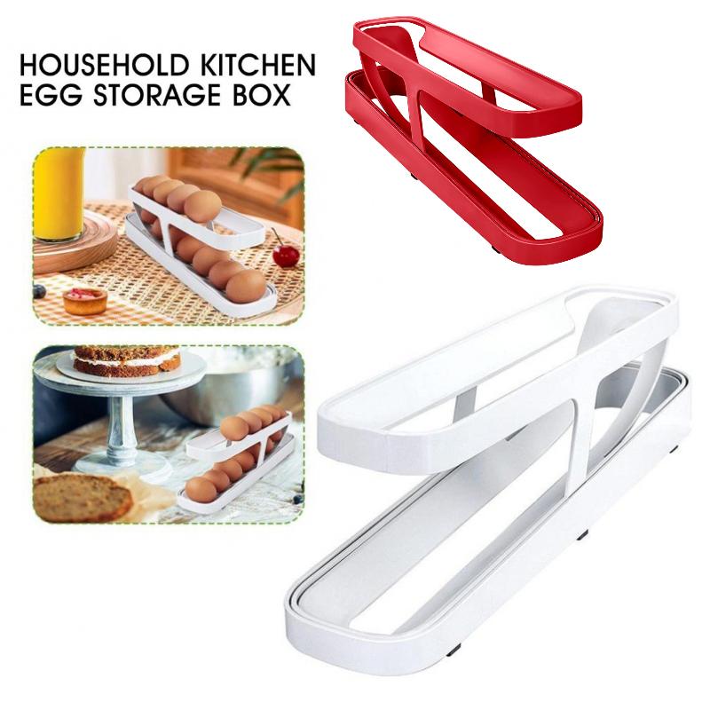 Storage Egg Refrigerator Box Kitchen Tools Automatic Sort Double Antifall Deck