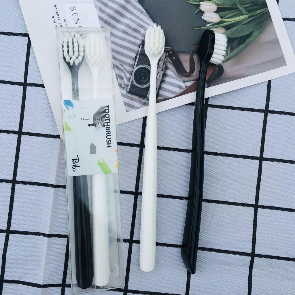 Soft Bristle Black and White Couple Toothbrush Two-Pack for Adults - Available in Boutique Stores