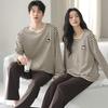 2025 New Couple's Pure Cotton Striped Pajama Set - Long Sleeve for Spring and Autumn