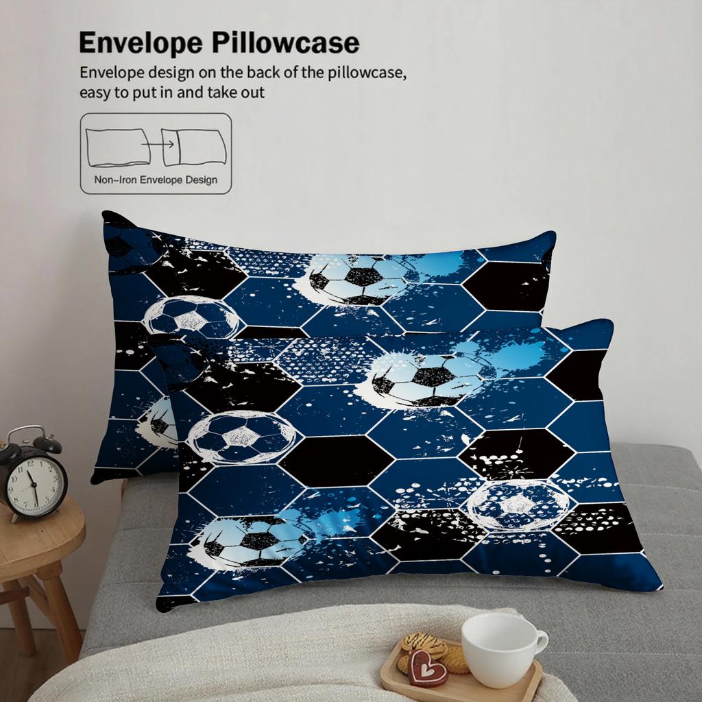 Set Biancheria da Letto 3 Pezzi Cartone Animato Calcio Stampa 3D Spazzolato Confortevole Copripiumino King Queen Twin Singolo Regalo di Compleanno Decorazione Stanza
