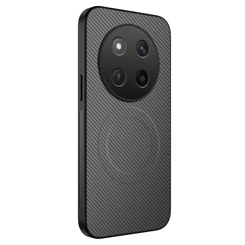 Anti-Drop Carbon Fiber Silicone Soft Phone Case For Honor X6B X6C X7B X7C X8C X9B X9C X60 Pro Magnetic Wireless Charging Cover