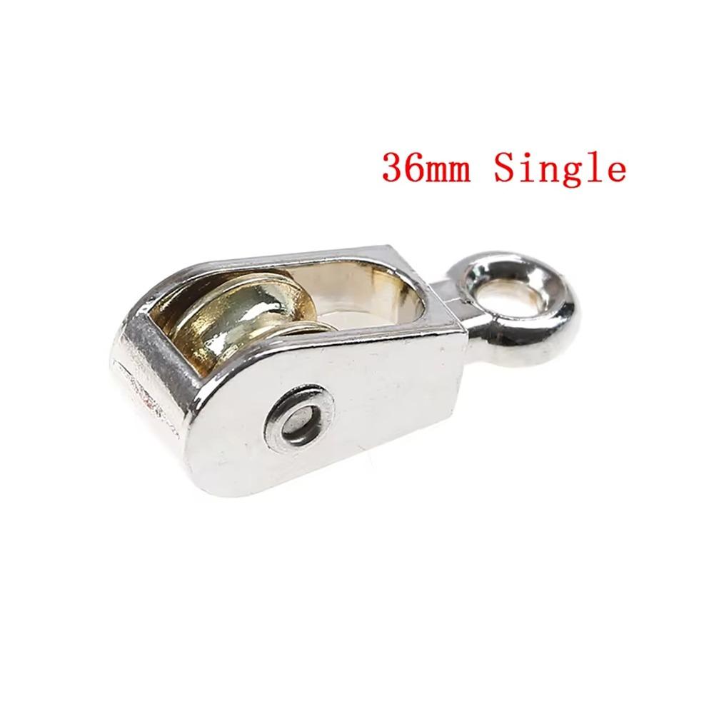 1Pcs Single/Double Wheels Messenger Pulley 36/52/75mm Metal Sheave Durable Fixed Pulley  Crown Block