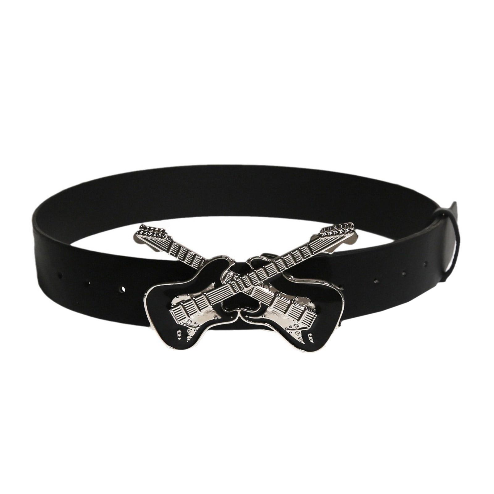 

Punk Belt Waistband Waist Belt Unique Guitar Buckle Rock and Roll PU Belt Waistband Waist Belt for Dress