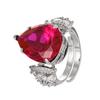 Jewelry Ring Jewelry Inlaid With Red And Blue Corundum Style Women'S Opening, High-End Luxury