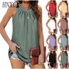 Women's Fashion Casual Solid Color Print Sleeveless O Neck Blouses & Shirts