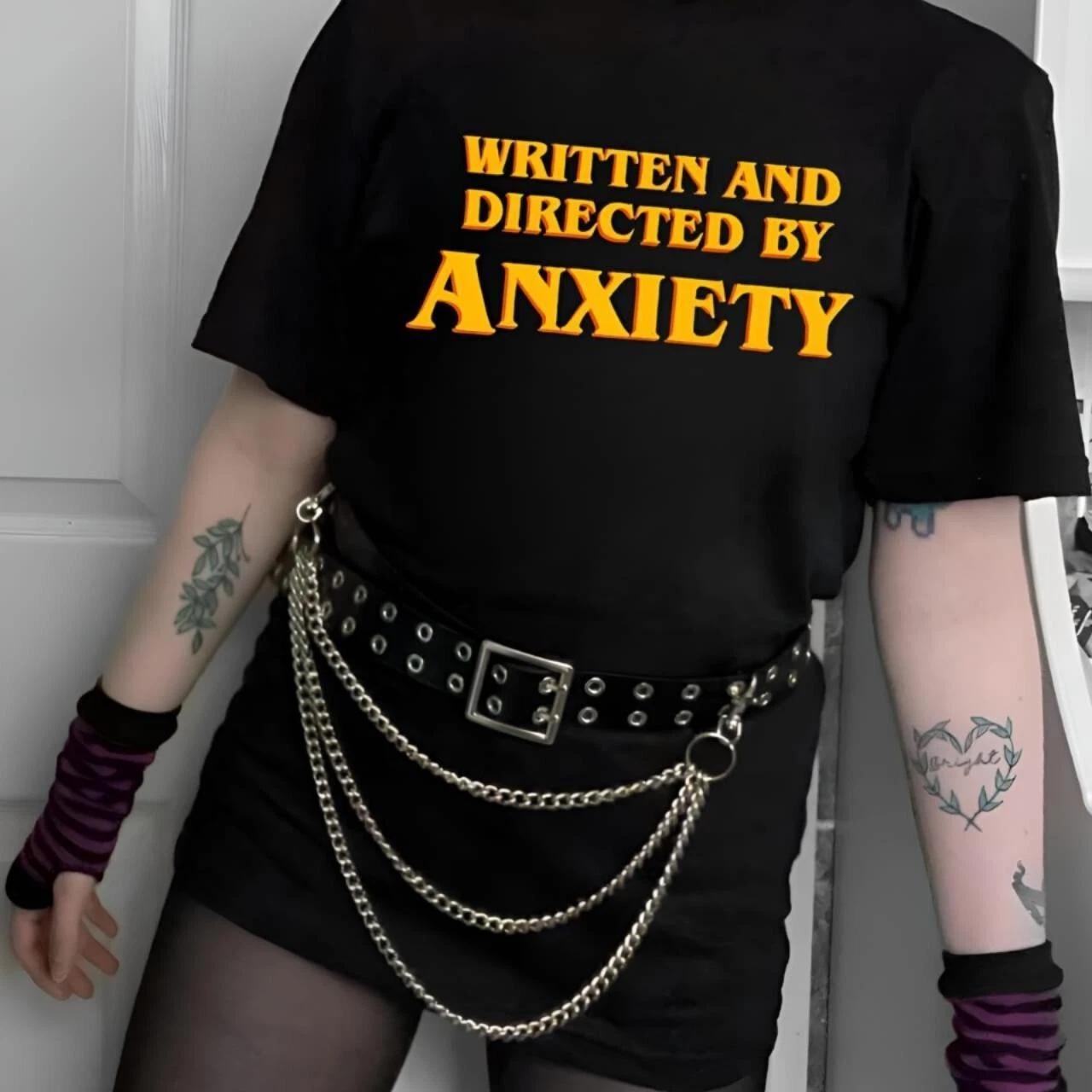 Punk d Image Written & Directed By Anxiety Gothic Alt Goth Punk Rock Emo T-Shirt S
