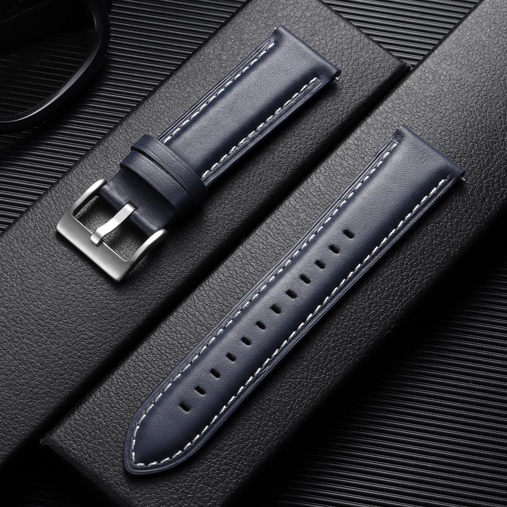 Top-grain Calfskin Leather Watch Band Quick Release 18mm 20mm 22mm Watch Straps Vintage Brown Black Cowhide Bands for Men Women