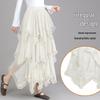 Irregular Mesh A-line Midi Skirt
