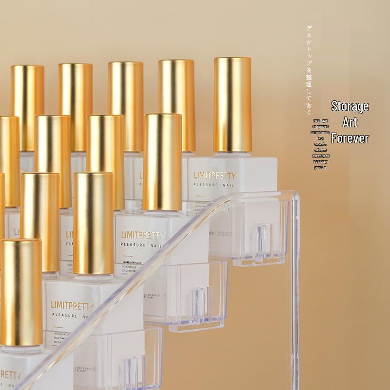 Multilayer Transparent Nail Polish Display & Storage Box for Nail Art, Lipsticks, Eyeshadows, and UV Gel Tools.