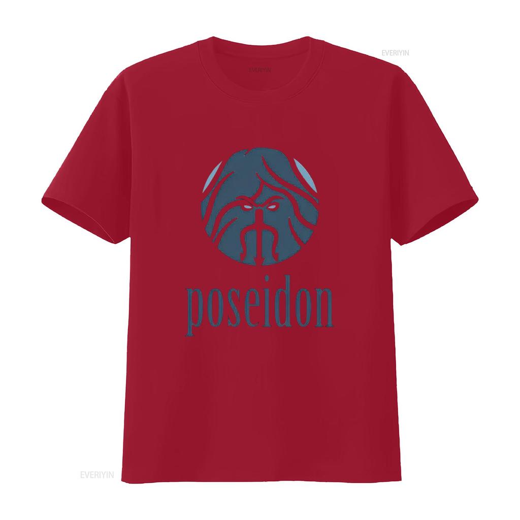 POSEIDON Klassisches Herren T-Shirt Weiß X-Large vintage gewaschenes Oberteil für den Alltag Dehnbar Weich homme Designer-Kleidung Unisex