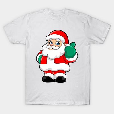 Camiseta feminina com design de Natal, Papai Noel, estampa Harajuku, Kawaii, camiseta de verão, manga curta, camiseta feminina, top, camiseta