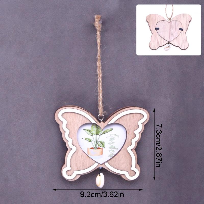 1pc Decorate Tree Hanging Decorations Gifts Home  ? Wooden Photo Frame Pendant Ornaments Prop