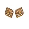 Silver Needle Coffee Crystal Exaggerated Rhombus Big Stud Earrings Light Luxury Temperament Niche Design Foreign High-end Earrings