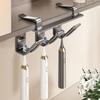 Carbon Steel Toothbrush Storage Rack Non-Perforated Toothbrush Stand  for Under Cabinet