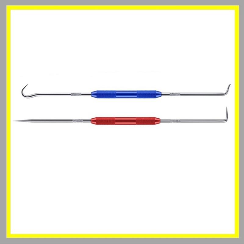 2Pcs Metal Scriber Seal Pick Puller Set O Rings Removers Angle Hook Tip Sealing Rings Picking Hook Group Tool Shaped Puller