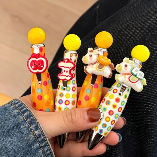 Creative Ballpoint Pen Smooth Writing Twisting Bowling Ball Pen Dopamine Vibrant