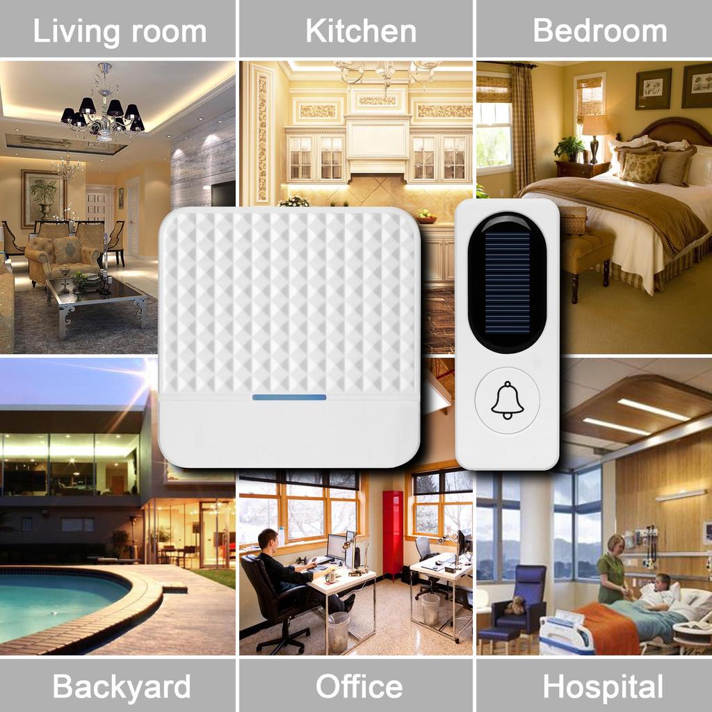 Self-Powered Waterproof Solar Doorbell D009 - Long-Distance, Wireless, Elderly Caller Alert